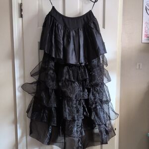 Elegant Black Layered Skirt